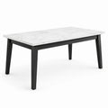 Table à manger en marbre et bois noir 180x90x75 cm