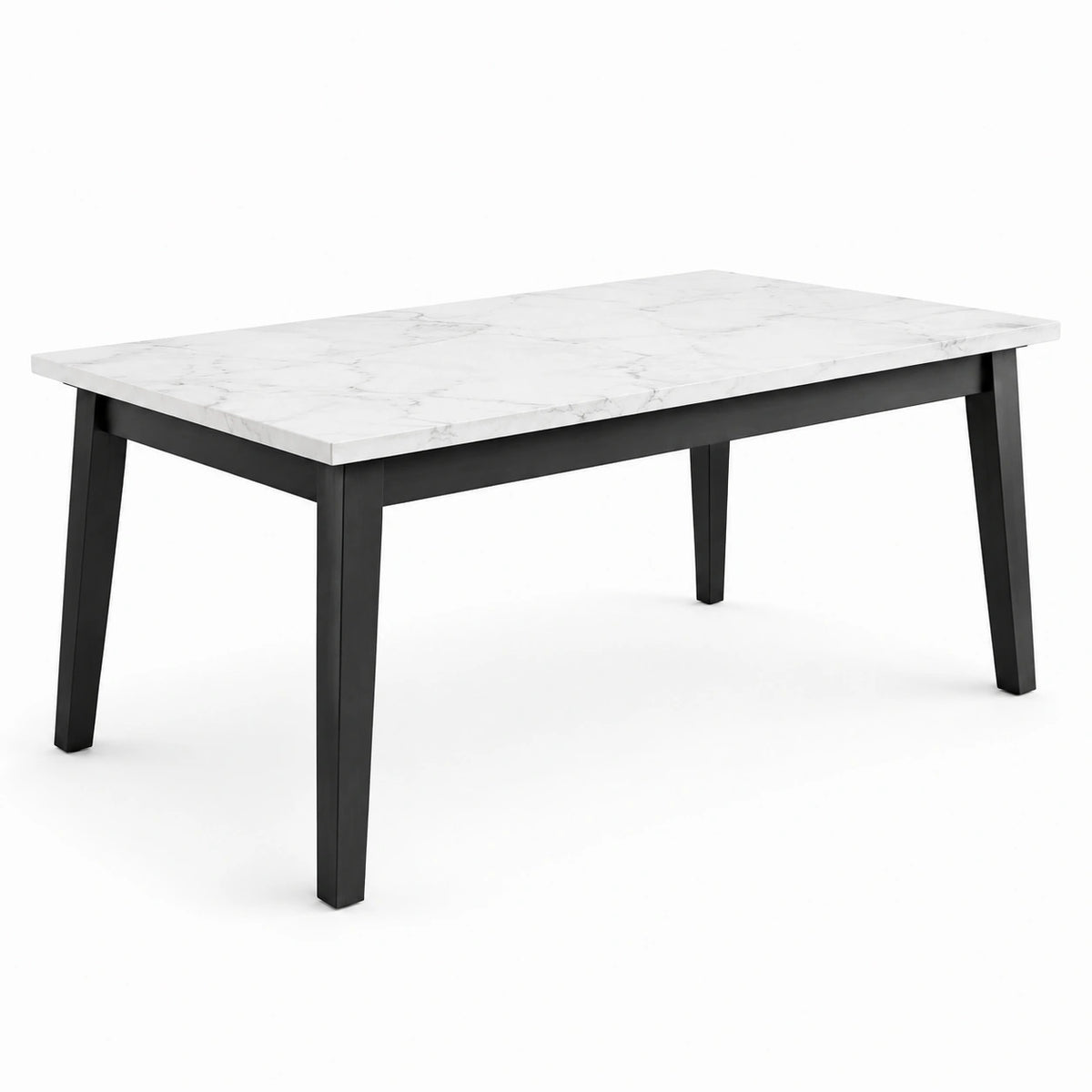 Table à manger en marbre et bois noir 180x90x75 cm