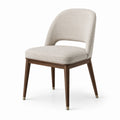 Chaise en bois et tissu polyester beige 85 cm