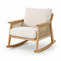 Fauteuil à bascule en bois et polyester beige